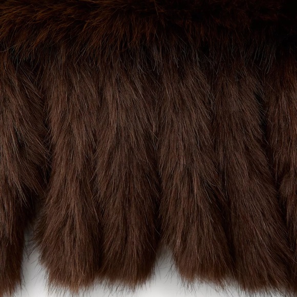 ZARA FAUX FUR FRINGED SCARF - Picture 11 of 14